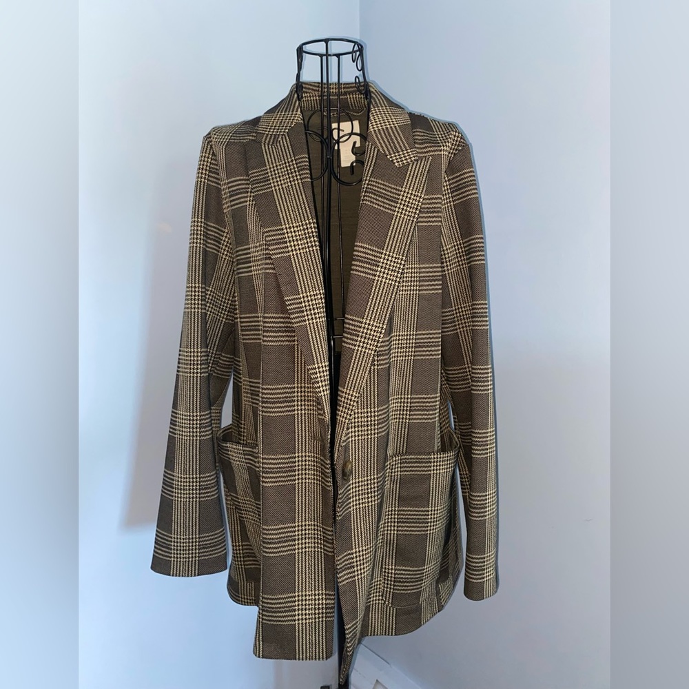PLAID BLAZER
